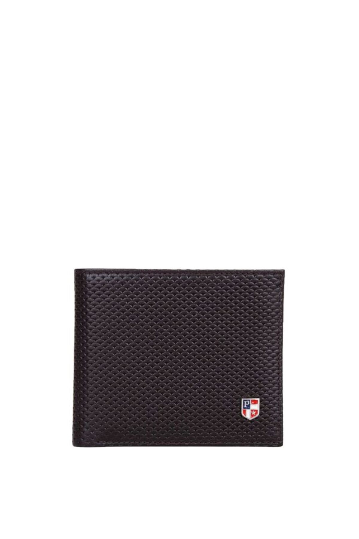 یو اس پولو کیف پول مردانه چرم اصل قهوه‌ای PLCUZ8406