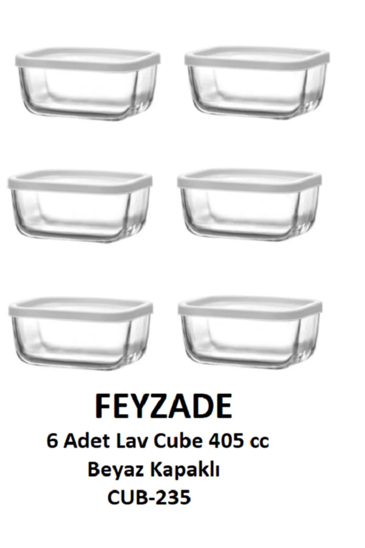 LAV-Feyzade Cube Breakfast Storage Container Set 6 Pcs 405Cc (Cub-235) 1
