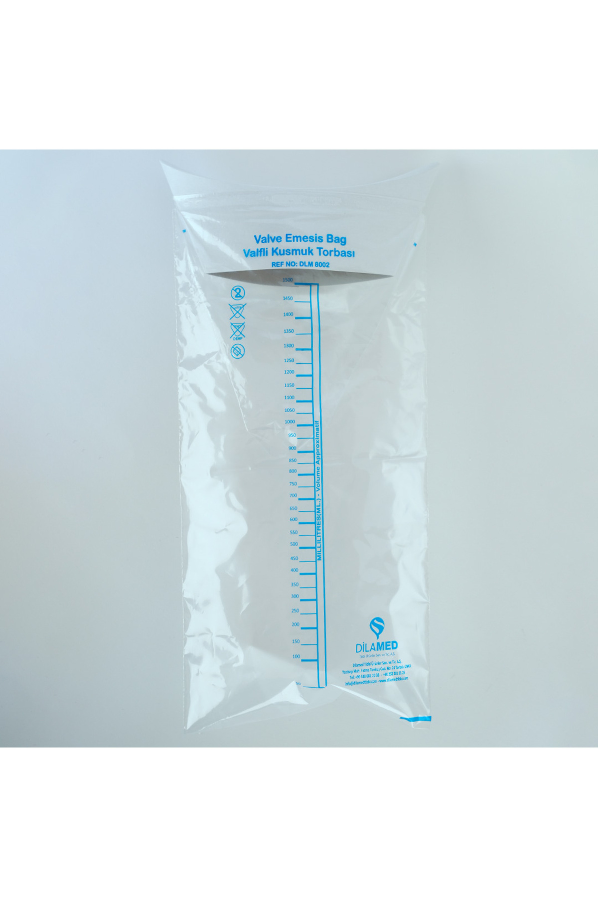 DİLEX Valfli Kusmuk Torbası Kusma Poşeti Torbası 1500ml X 25 Adet
