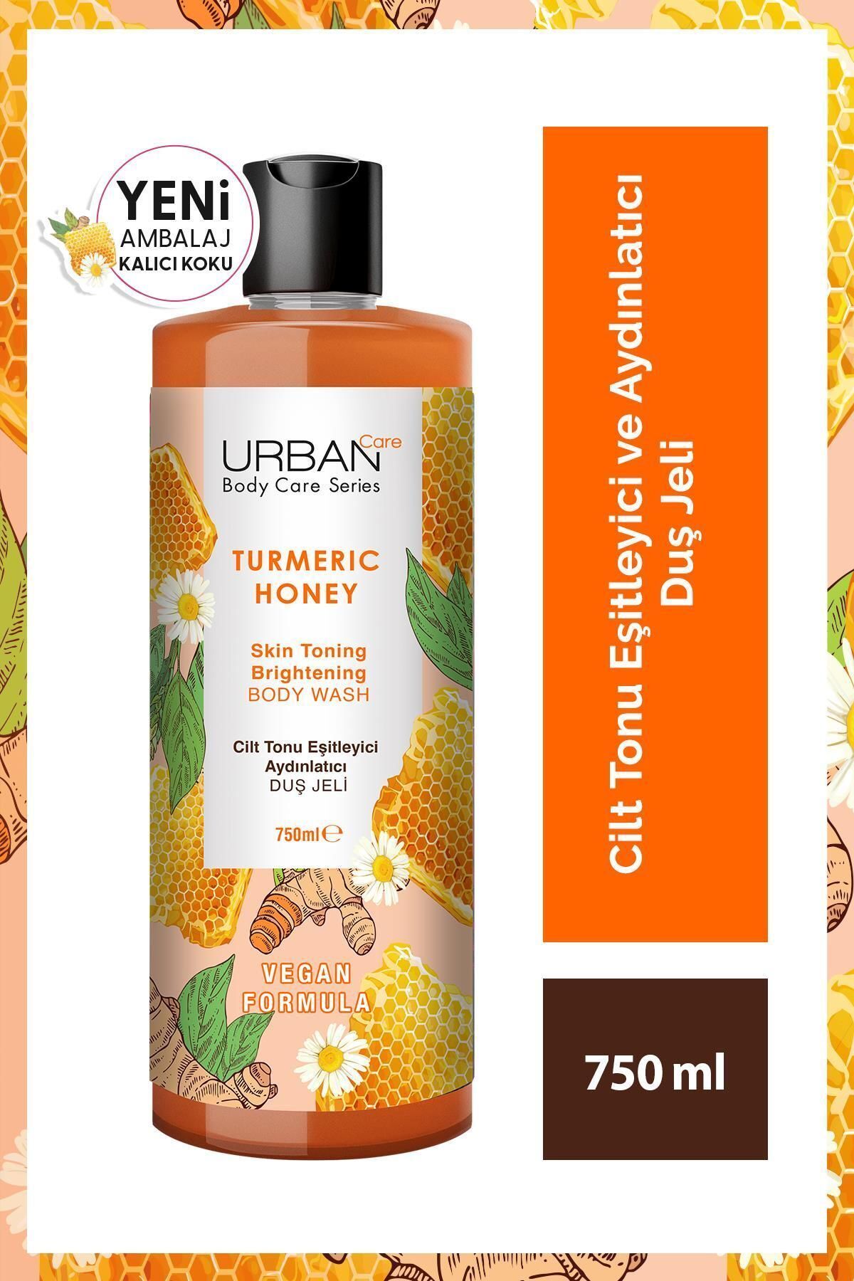 ژل دوش 750 میلی لیتری زردچوبه عسل سری بدن + شامپو روغن آرگان و کراتین 10 میلی لیتری Urban Care