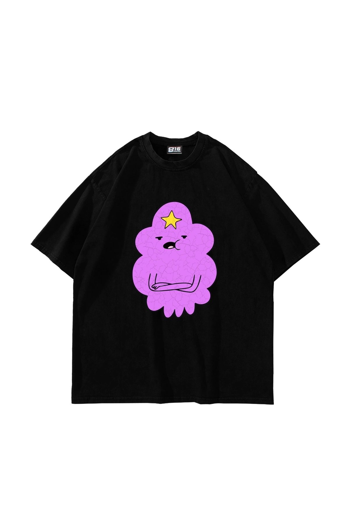 Bak Moda-Lumpy Space Princess Printed Oversize Unisex Black Tshirt 1