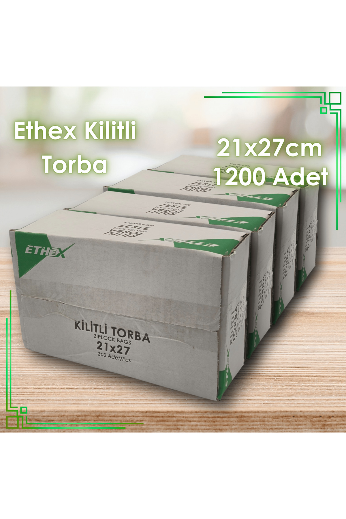 Ethex Kırmızı Şeritli Kilitli Torba 21x27 cm 1200 Adet (4 Kutu
