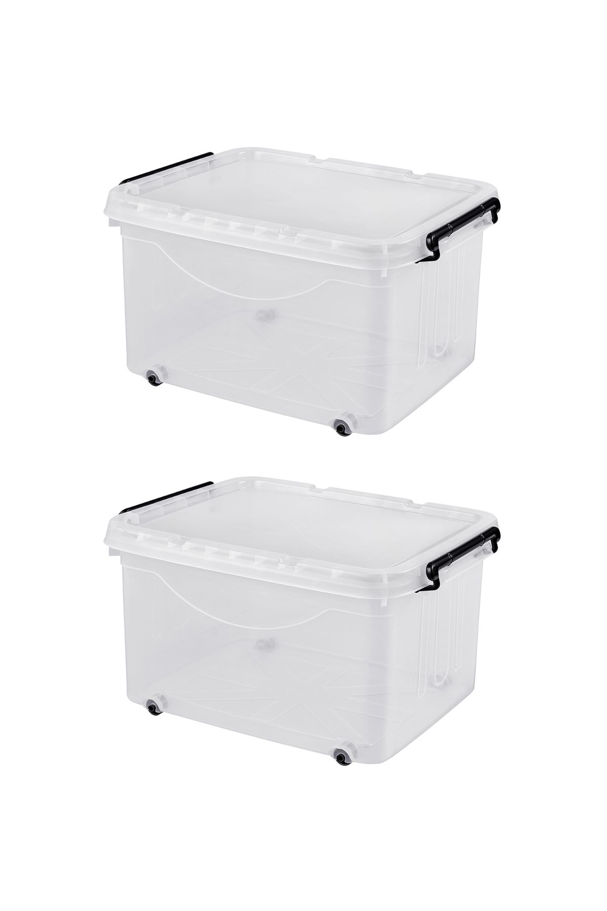 Lawazim-Storage Box - 2 Piece, 32L, 49x35x28cm - Multi-Purpose Stackable Organizing Containers 1