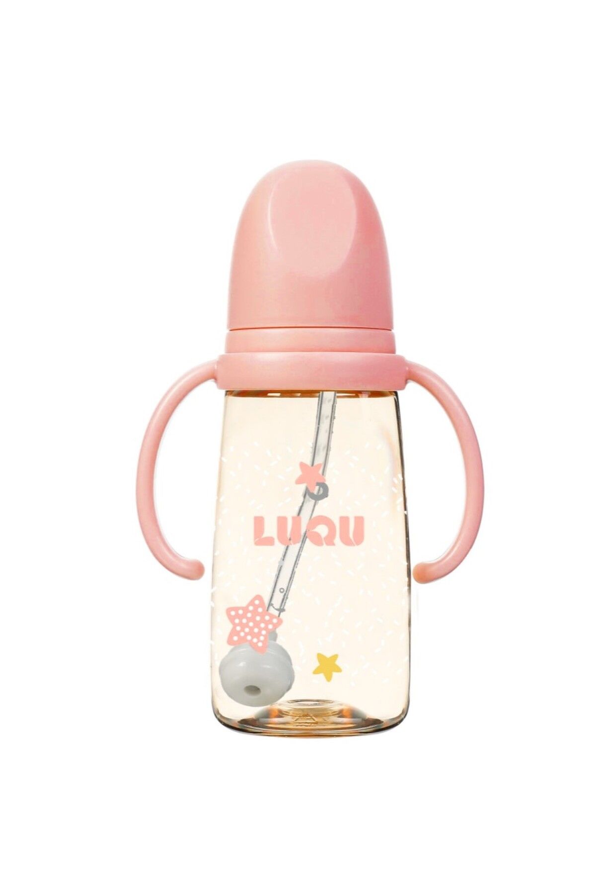 LUQU BABY-Luqu Feeding Bottle Ppsu With Handle 200ml-Pink 1