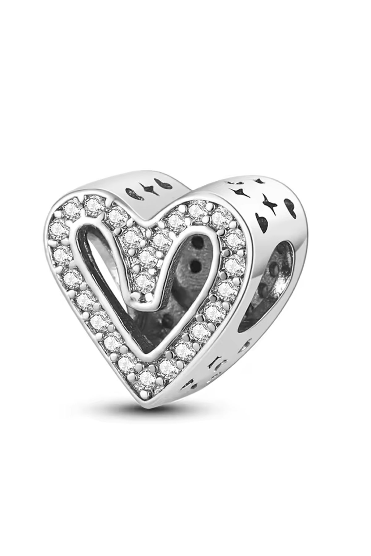 Fubena-Domestic Production Stone Hollow Heart Charm 1