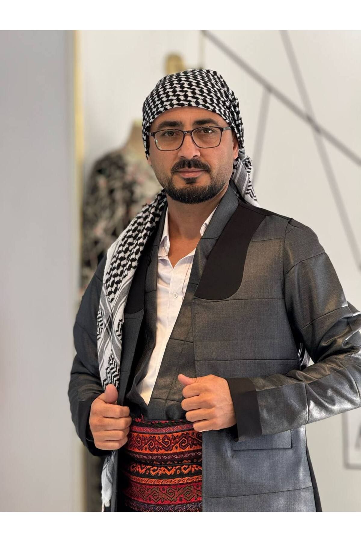 SOLİN YÖRESEL Erkek Düğünlük Yöresel Elbise Şal Şapık Yelek Şelome