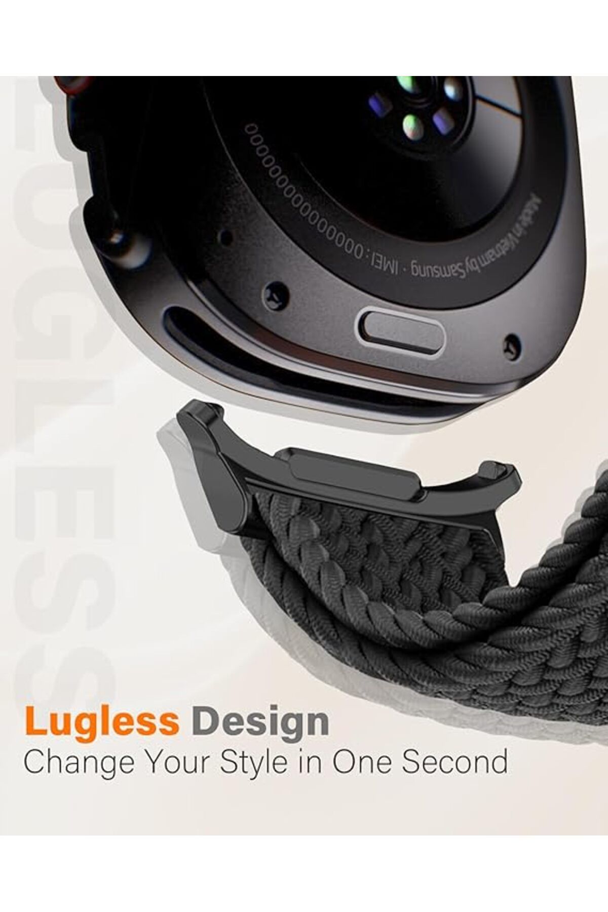 AWH-Stretchy Braided Band for Samsung Galaxy Watch 7 Ultra 47mm, Elastic Nylon Sport Strap 2