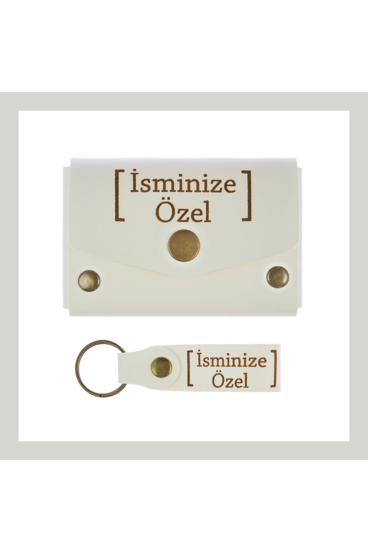miawiki-White Color, Personalized Keepsake Wallet and Keychain Set, Special Design Giving Happiness 1