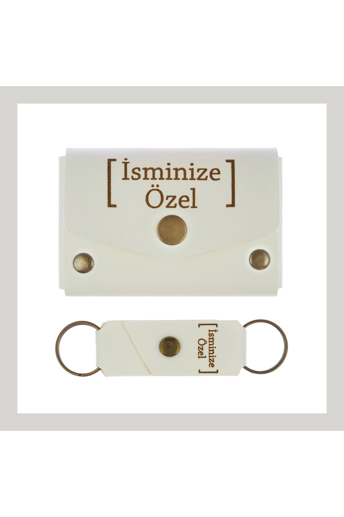 miawiki-White Color, Personalized Keepsake Wallet and Keychain Set, Special Design Giving Happiness 3