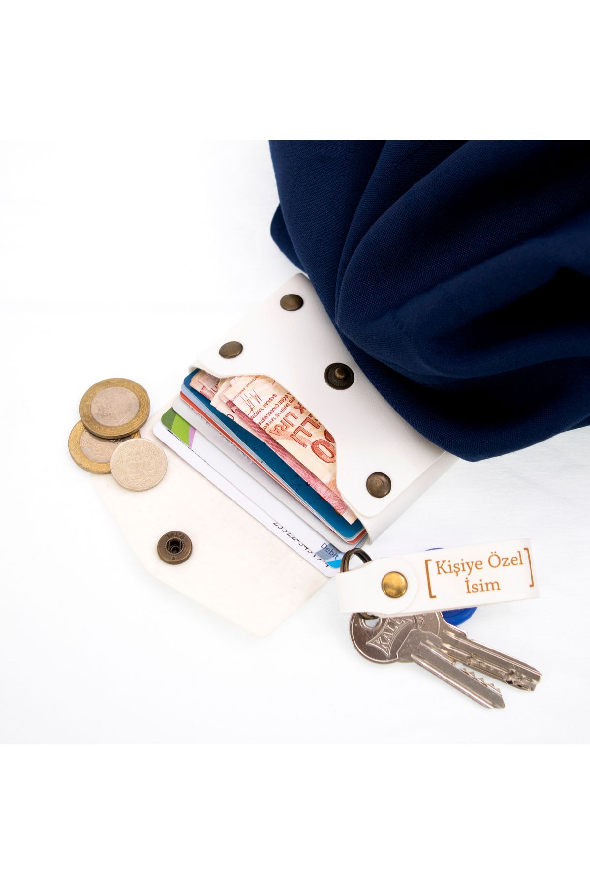 miawiki-White Color, Personalized Keepsake Wallet and Keychain Set, Special Design Giving Happiness 7