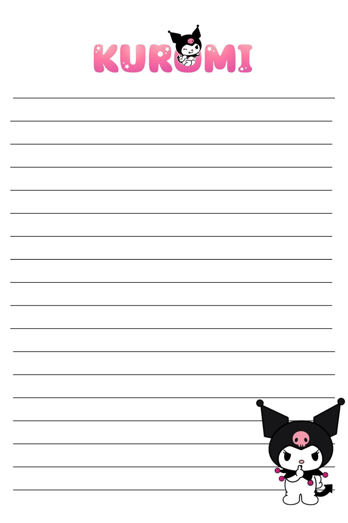 Srctech-Kuromi Lined Notepad Memo Pad Notepad 50 Sheets A5 Size 2