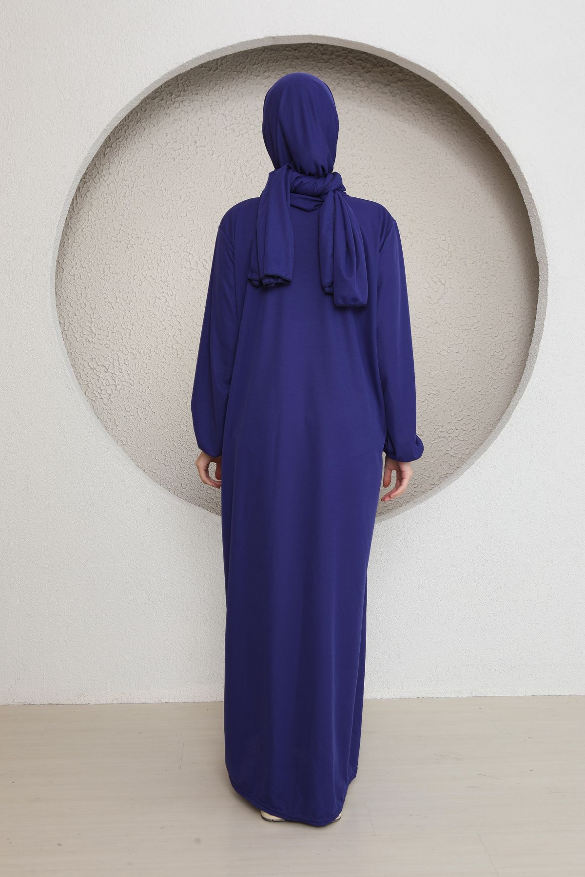 Kutay Collection-Women's Hijab Prayer Dress with Self-Wrap Length Zipper 3
