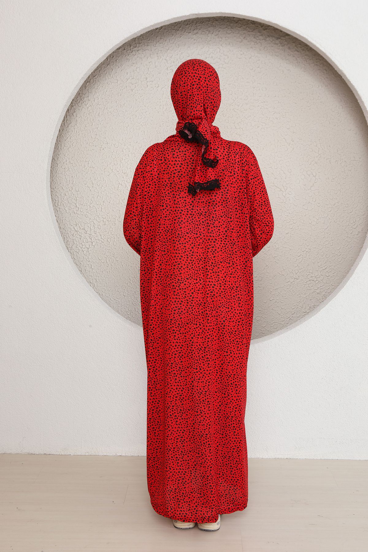 Kutay Collection-فستان صلاة نسائي حجاب مع شال نصف سحاب 3