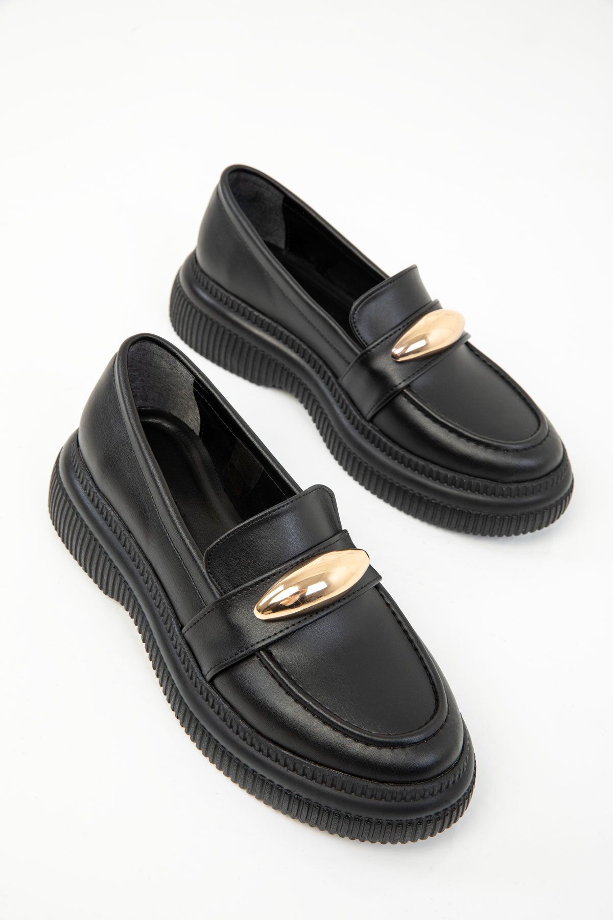 SOHO-Black Women's Loafer Shoes 20209 1