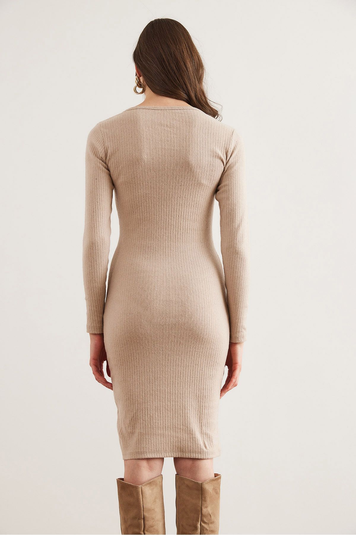 Olalook-Damen-Minikleid aus Lycra mit Steinen und Metallknöpfen ELB- 19002334 6