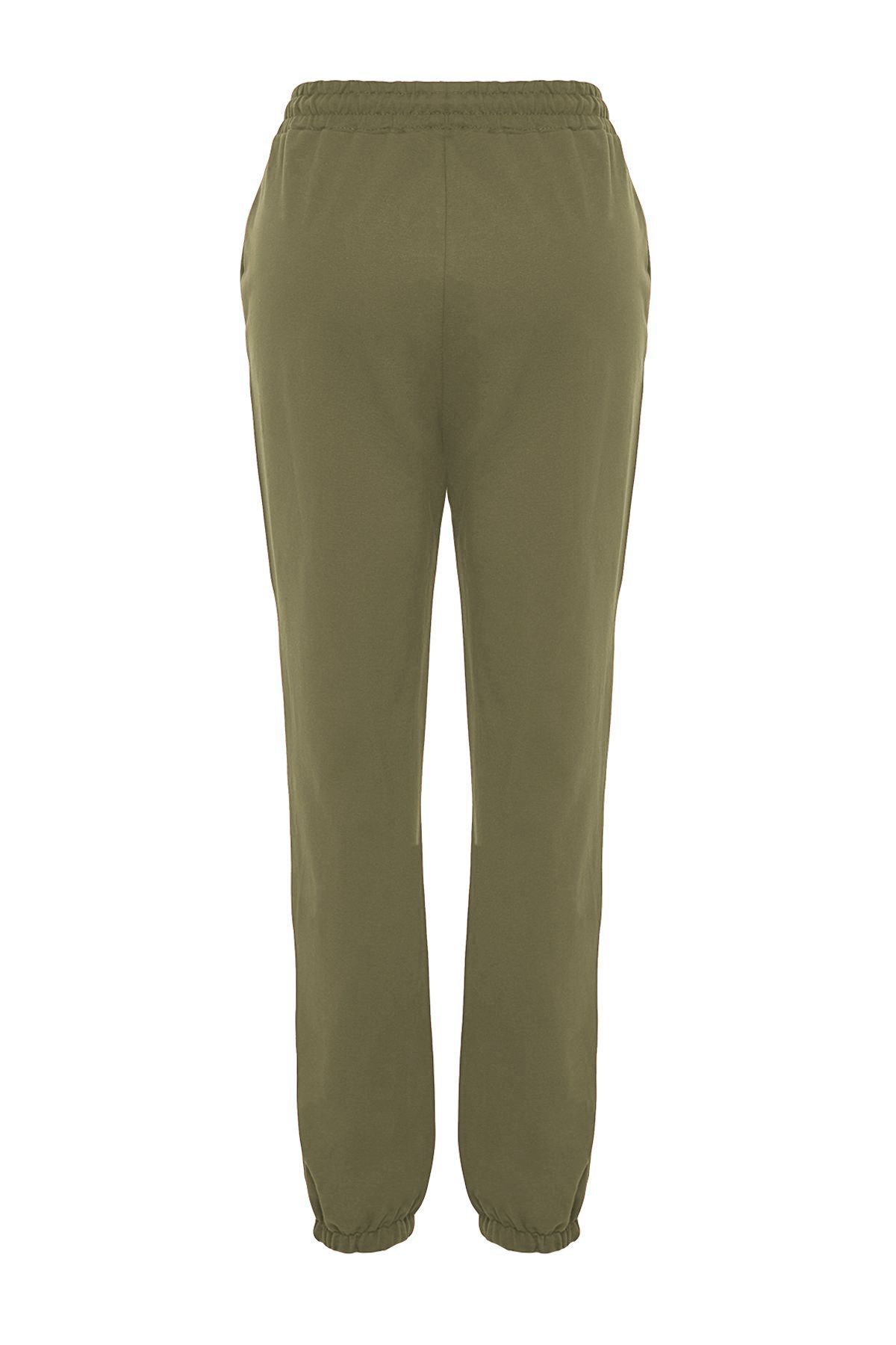 Trendyol Curve-Plus Size Light Khaki Jogger Sweatpants - Elastic Leg Tbbss22Ea0065 6