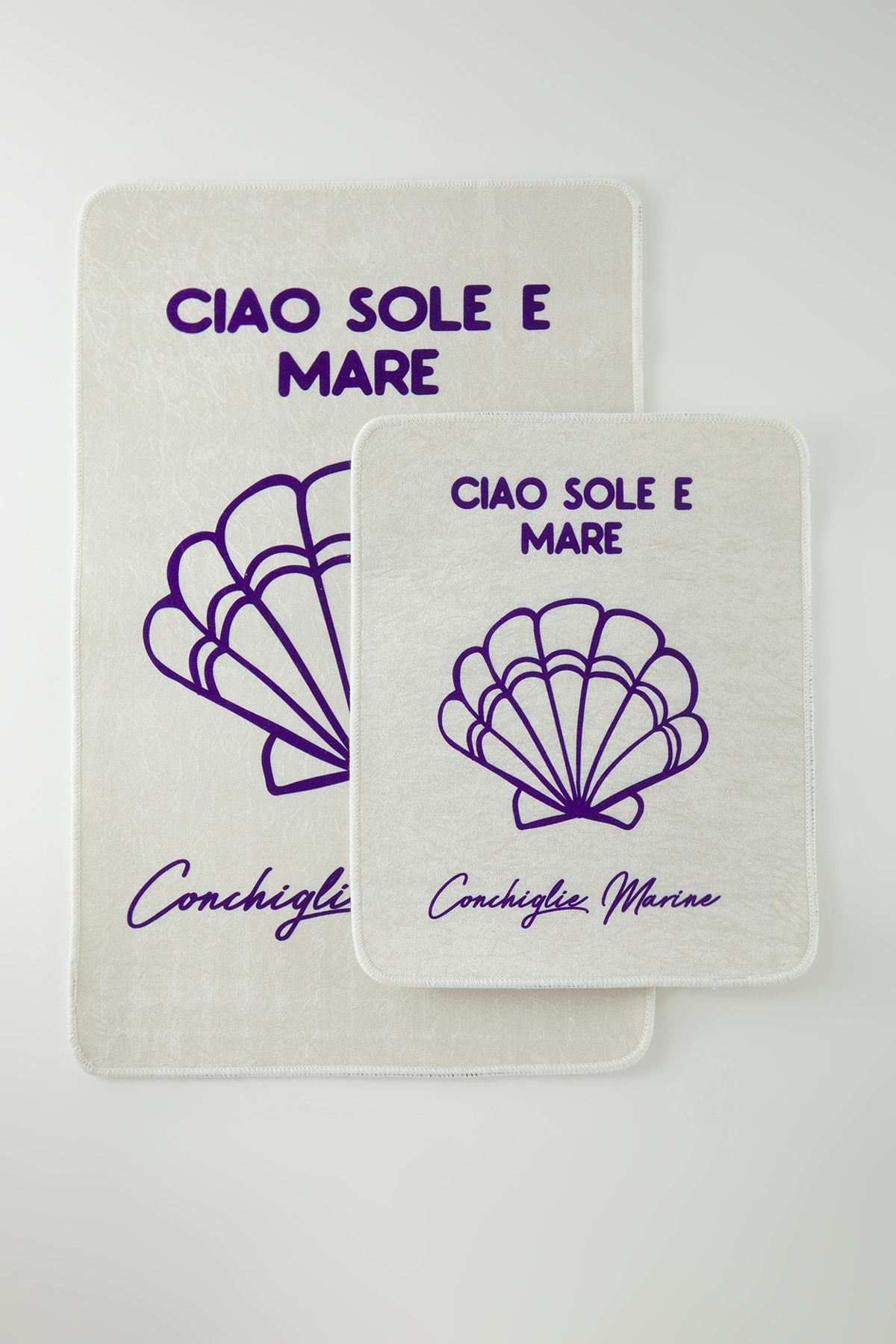 Trendyol Collection-Set of 2 Seashell Printed Anti-Slip Base Bath Mat Tphss25Bps00011 2