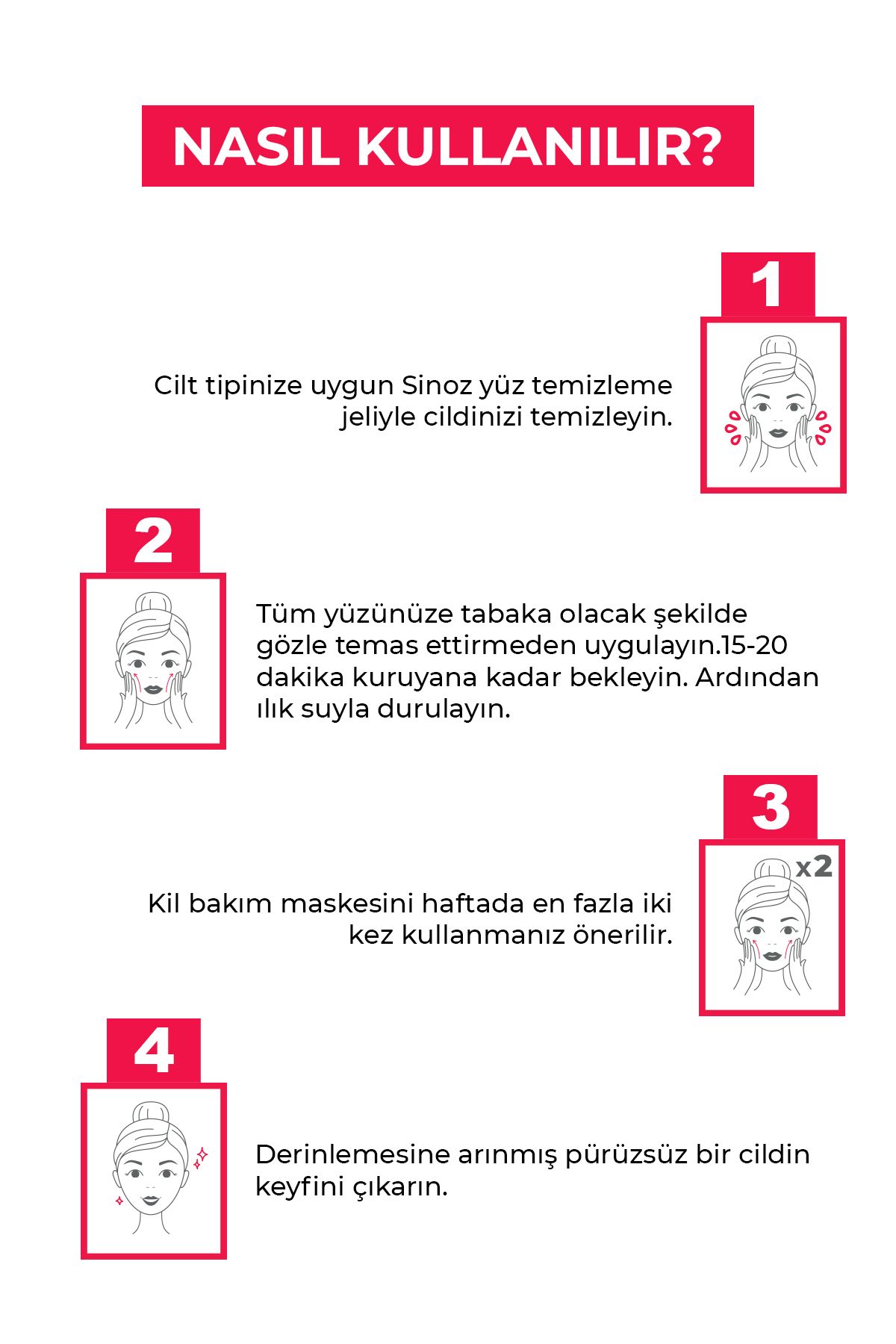 SİNOZ-Anti-Akne- und Mitesser-Reinigungs-Gesichtspflege-Tonmaske 50 ml für jede Haut 4