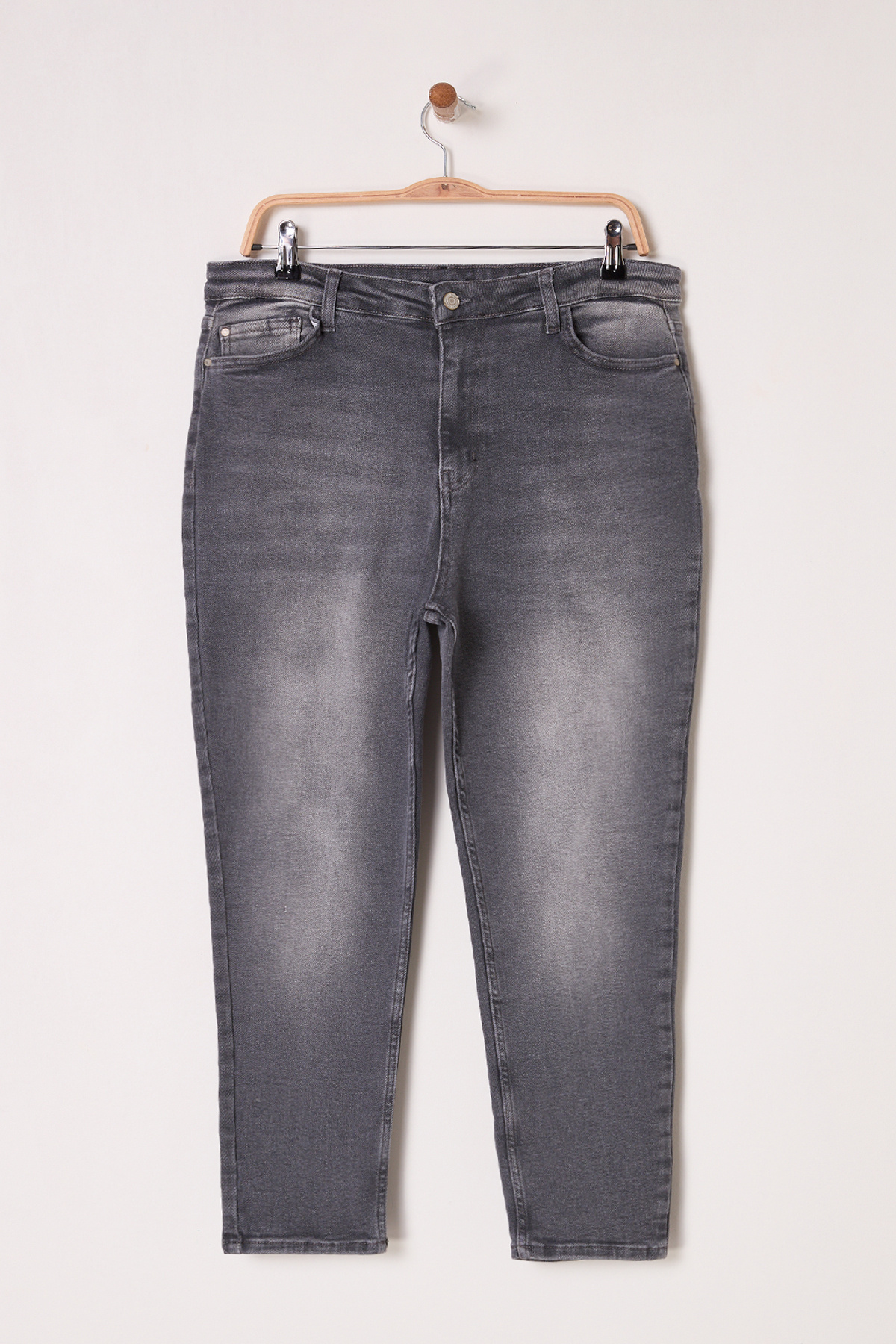 Trendyol Curve-Γκρι Υψηλή Μέση Ελαστικά Skinny Jeans TBBSS25CJ00016 5