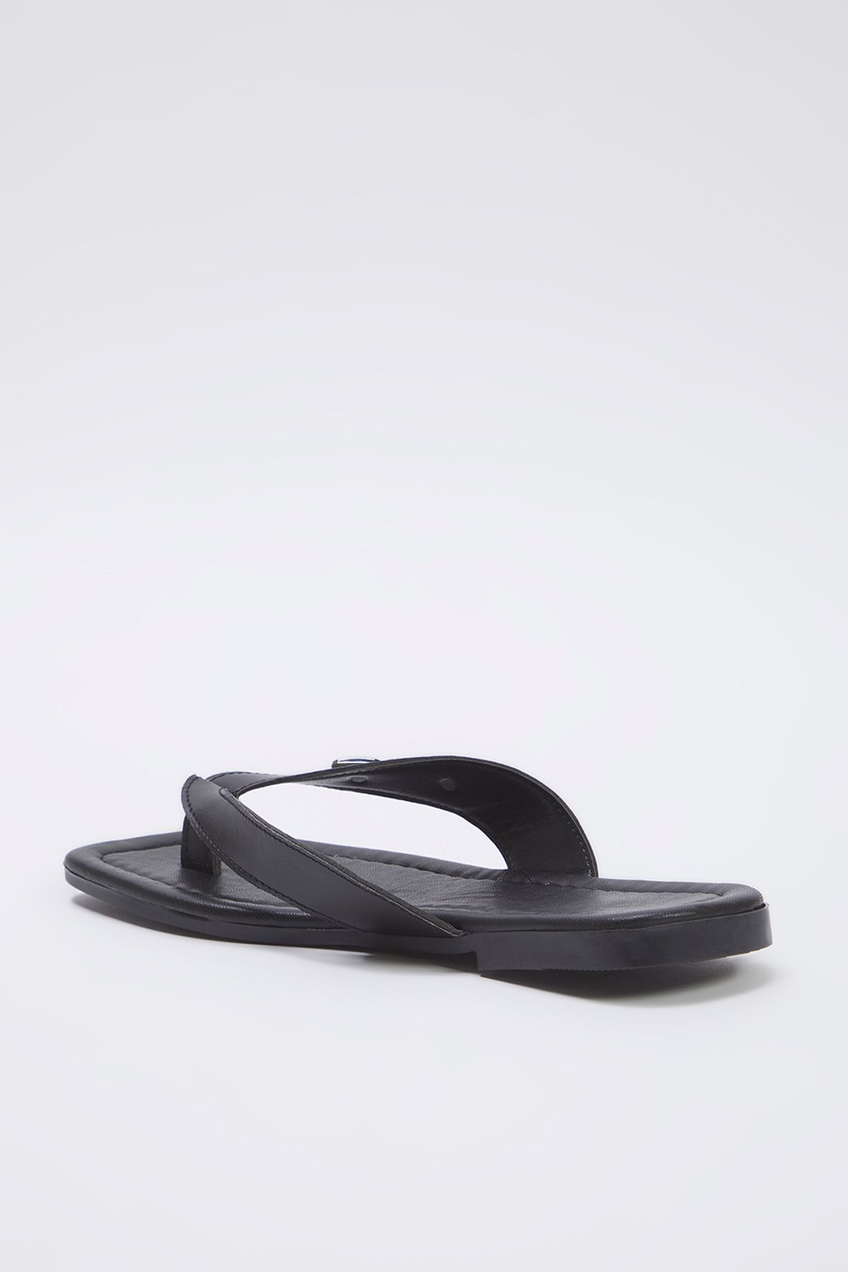 TRENDYOL SHOES-Λεπτομέρεια αξεσουάρ μαύρης πόρπης Flip Flop Flat γυναικείες παντόφλες TAKSS25TE00011 6