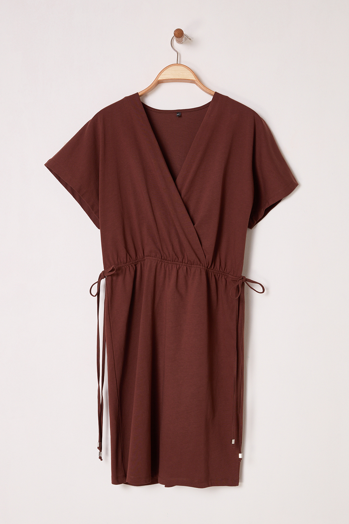 Trendyol Curve-Brown Single Jersey Knitted Plus Size Dress 5