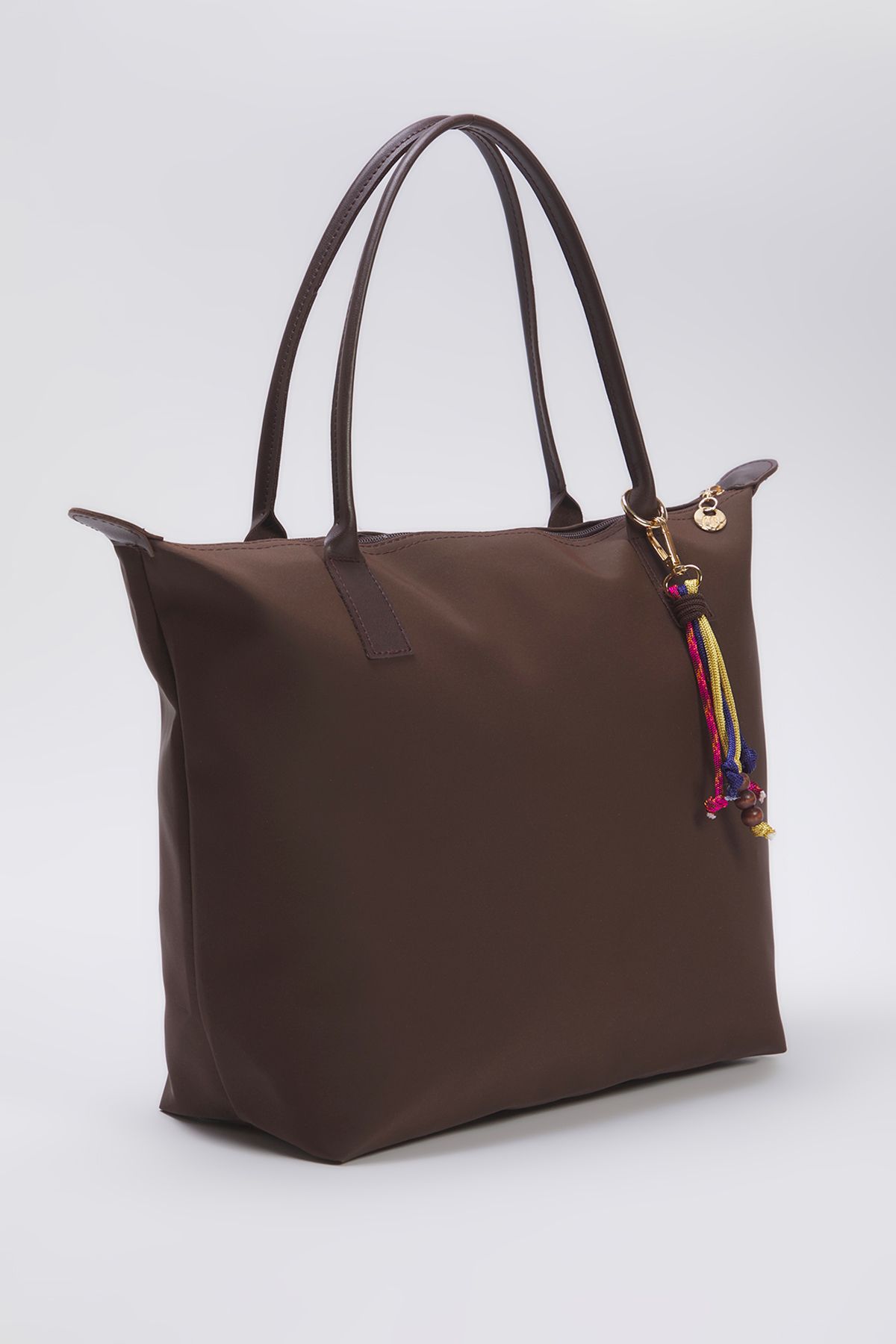 TRENDYOL SHOES-Női Maxi Tote válltáska barna varázslatos kiegészítővel TAKSS25OC00018 5