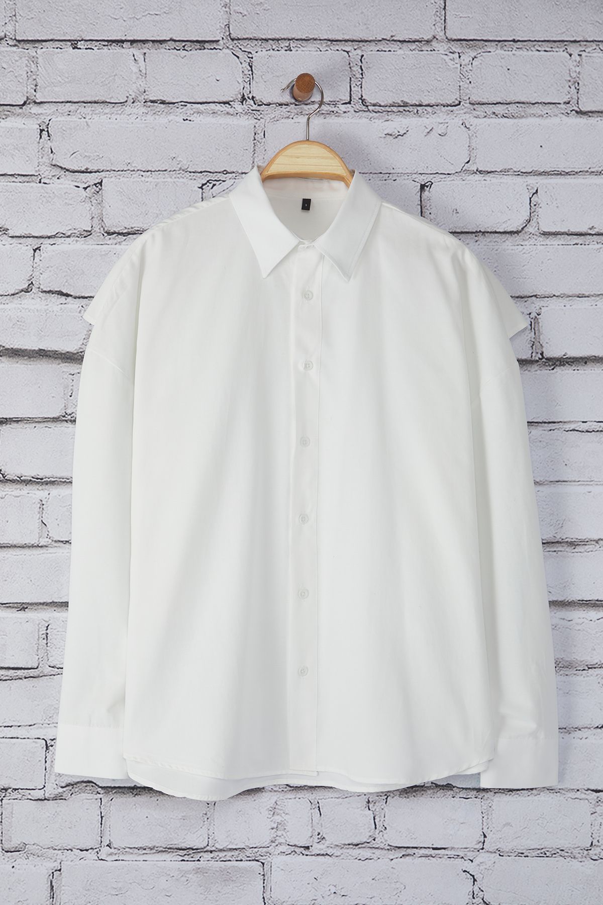 Trendyol Collection-Cămașă albă oversize - TMNSS25GO00045 8