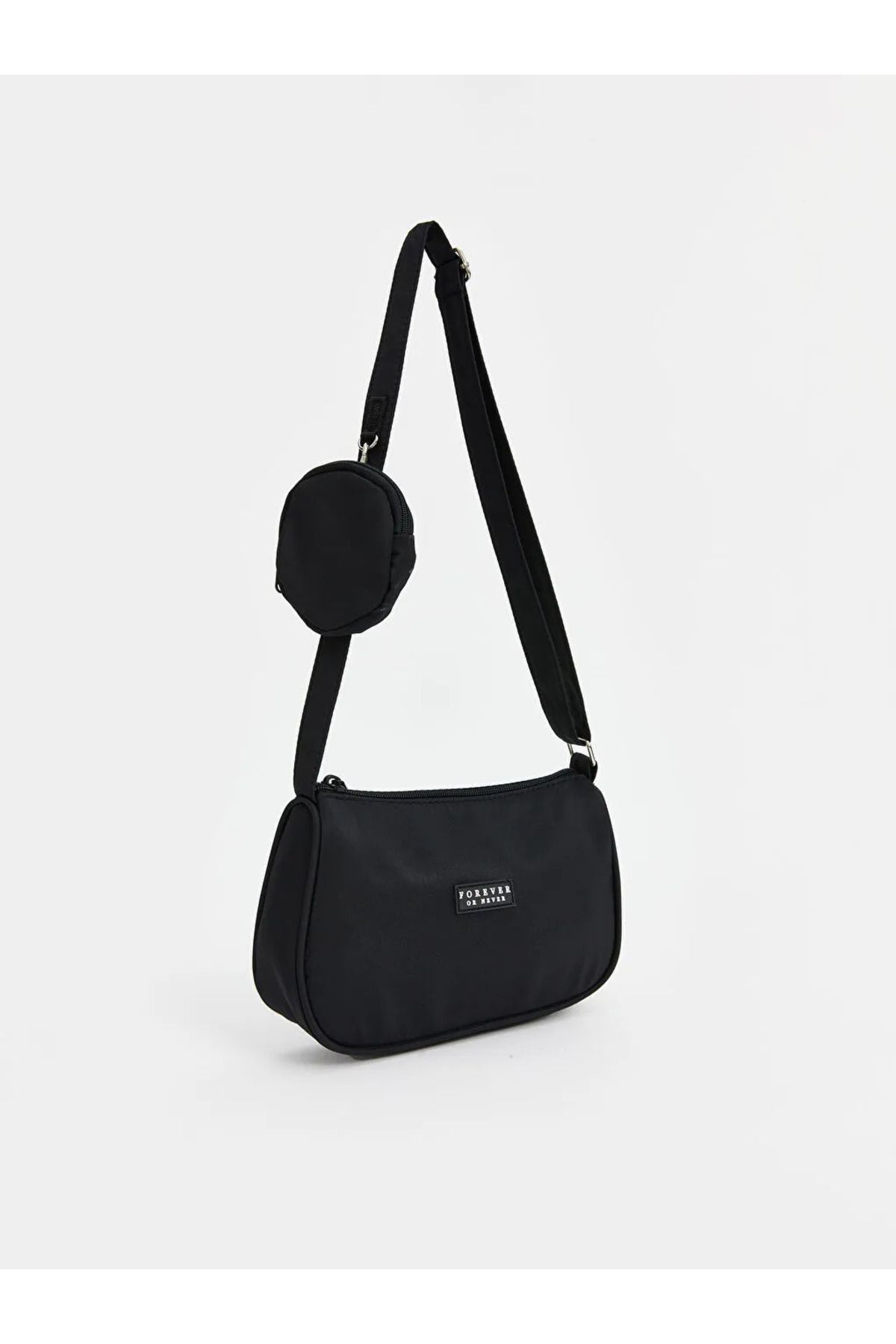 LCW ACCESSORIES Siyah Fermuarlı Kız Çocuk Omuz Çantası
