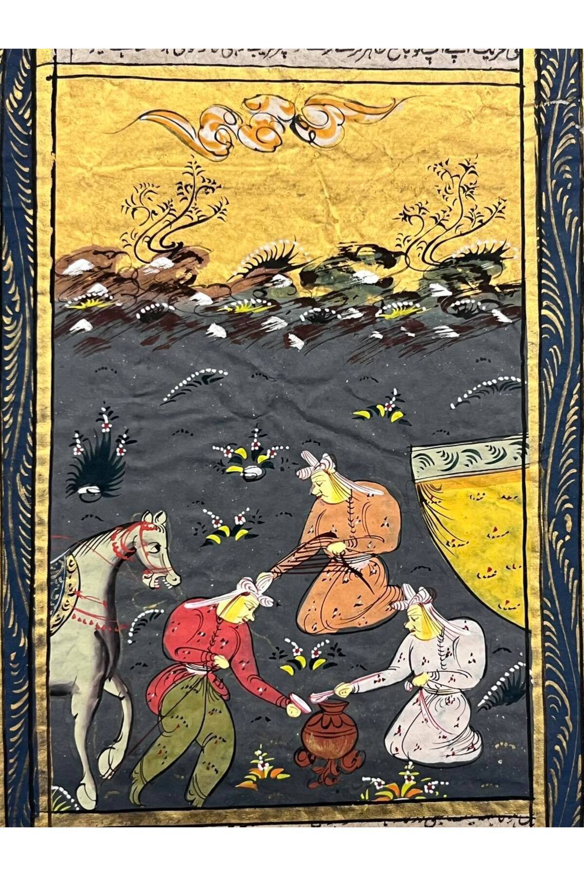 Hasyılmaz-Handmade Miniature Painting Named the Board of Nobles 20.5X12 cm 2