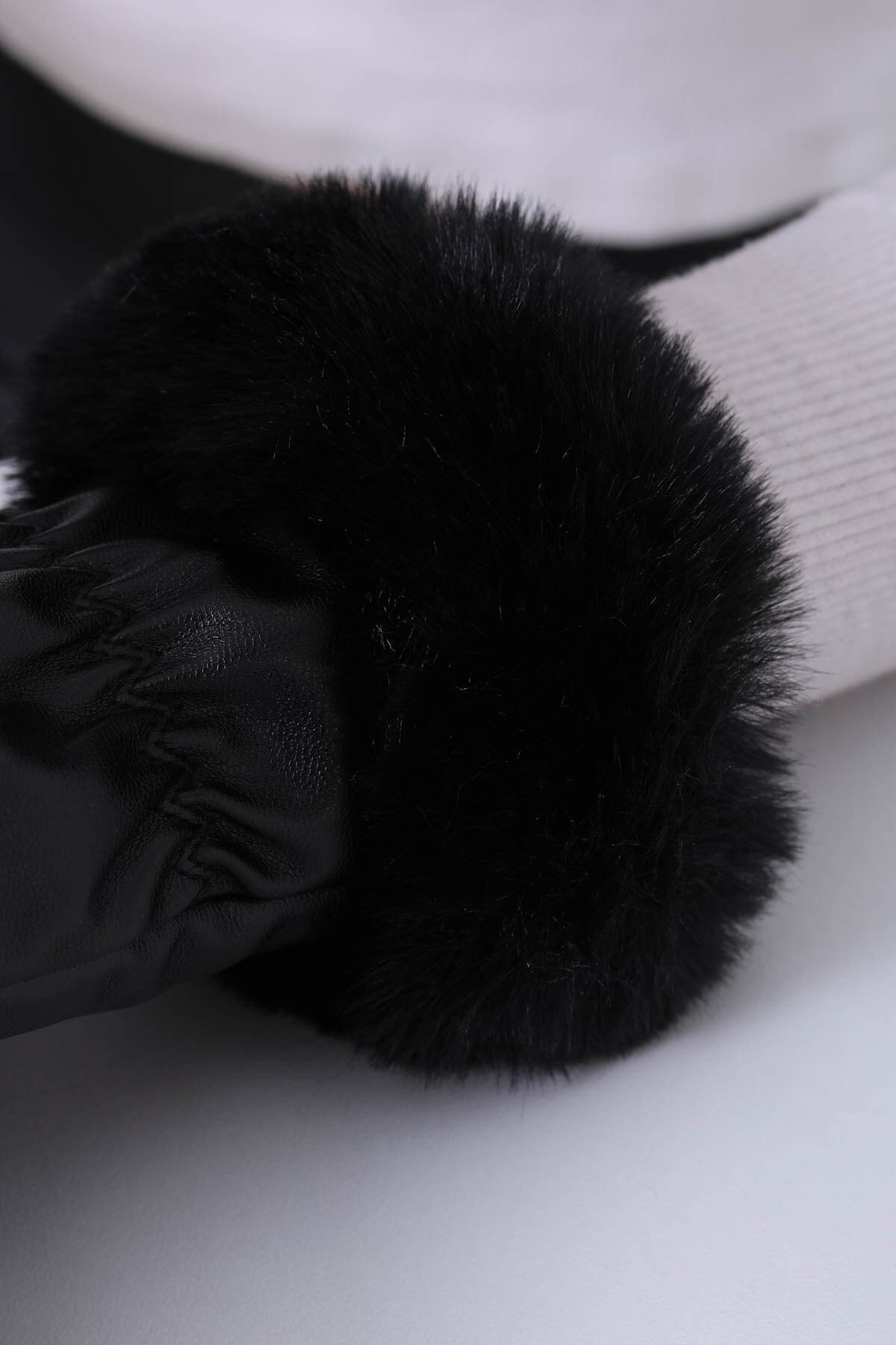 boomist  Kadın Detay Suni Deri Eldiven - Görsel 8