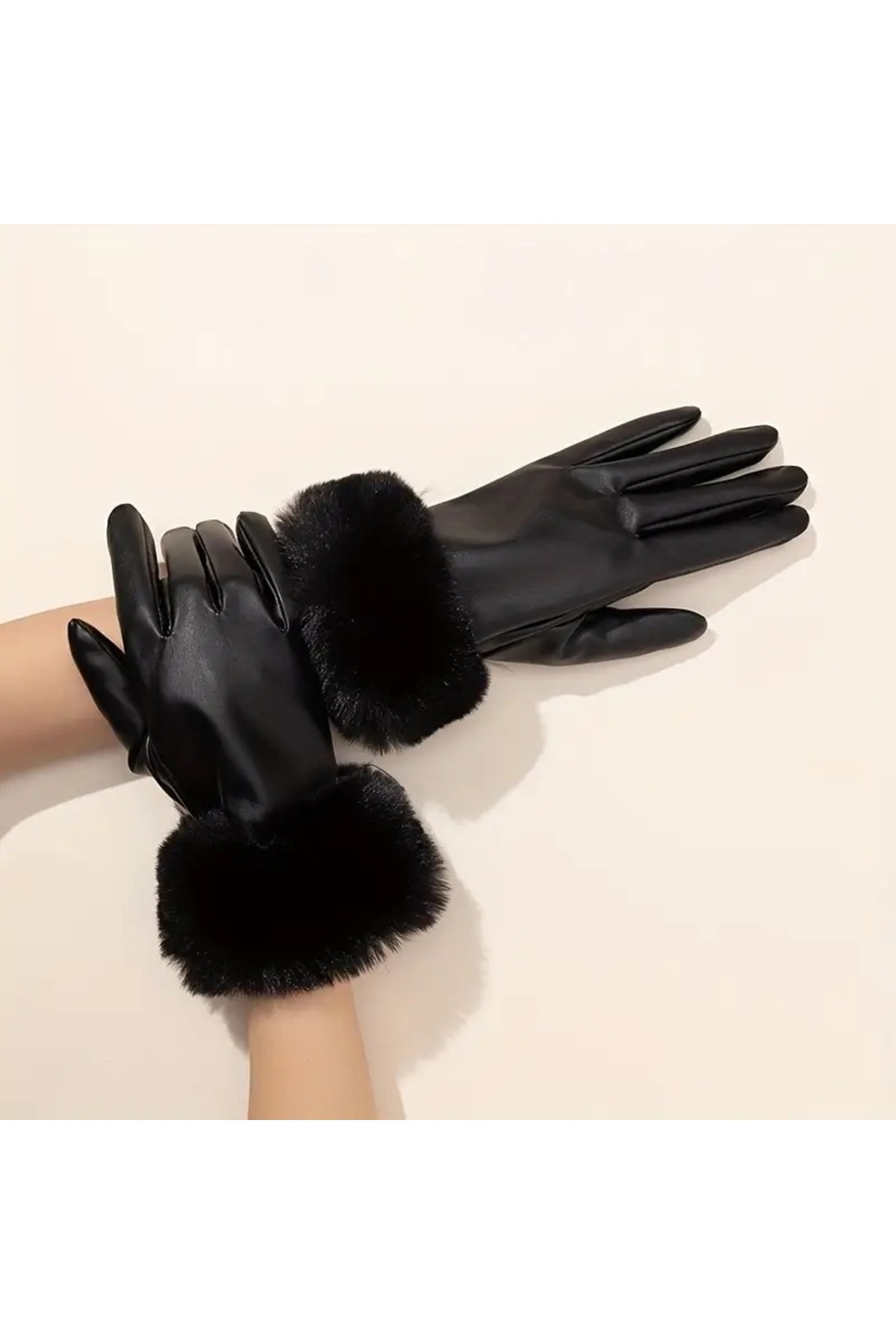 boomist  Kadın Detay Suni Deri Eldiven - Görsel 3