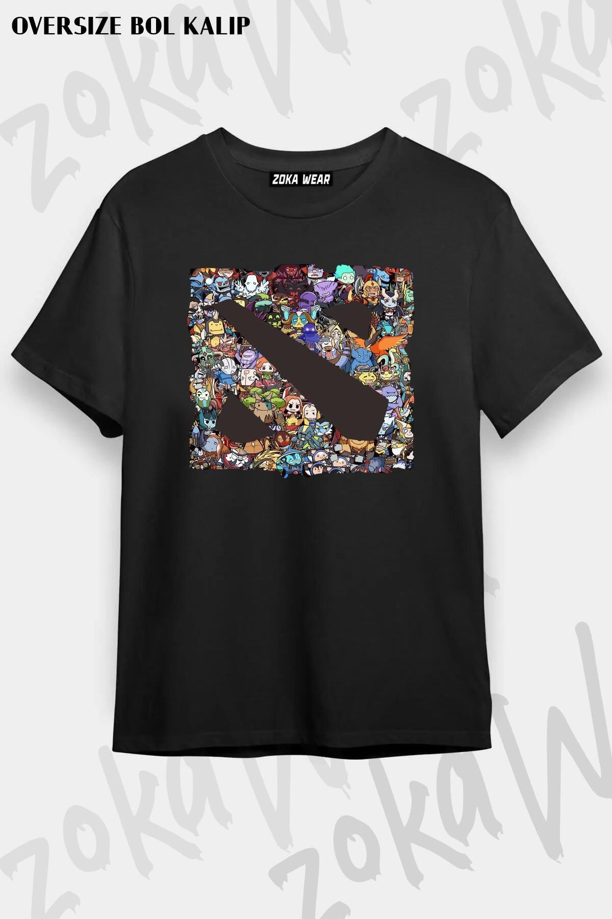 ZOKAWEAR-Unisex Oversize Fit All Heroes in Dota 2 Logo Design Printed Tshirt 1