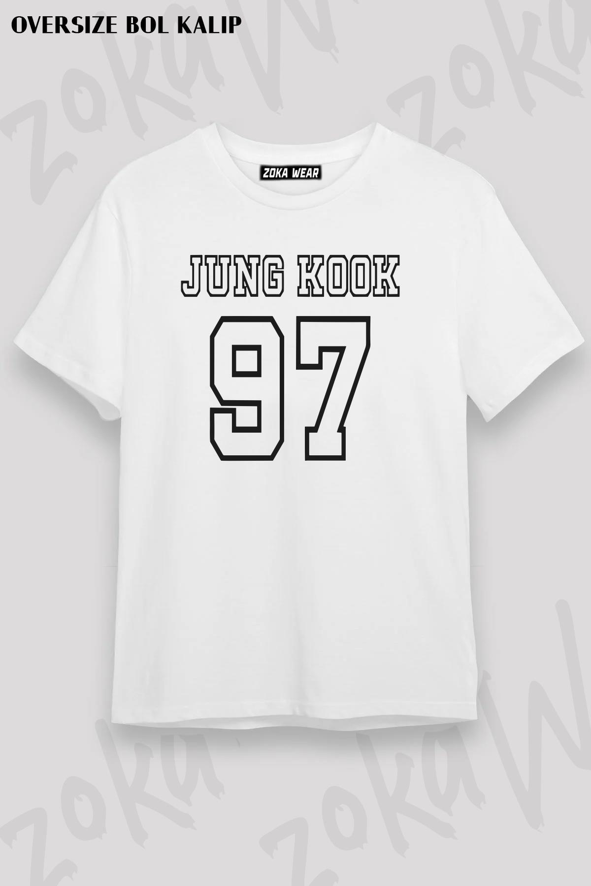 ZOKAWEAR Unisex Oversize Kalıp 97 K Pop Jungkook Tasarım Baskılı