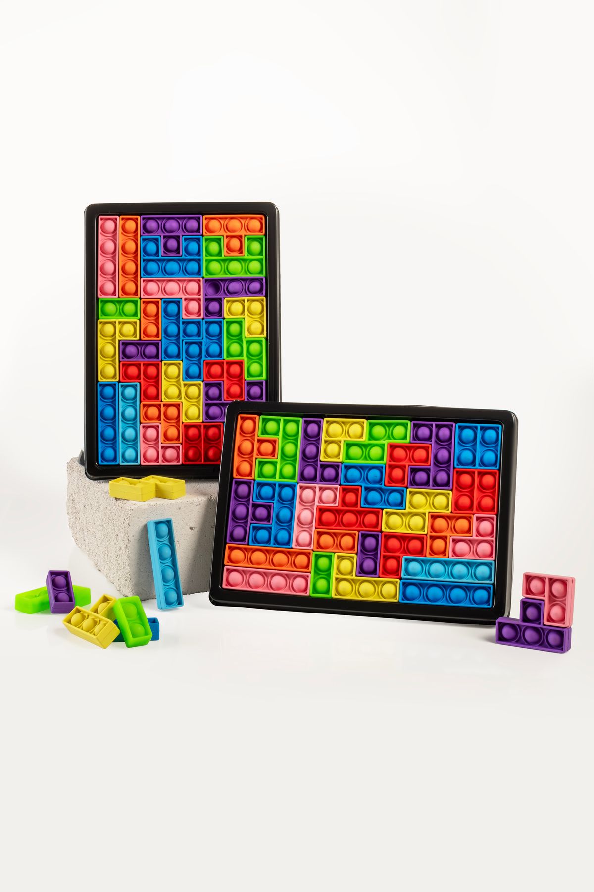 VİGENTİNO-Popitli Puzzle Tetris Toy 3D Tetris and Design 26 Pieces Building Blocks Sensory Educational Toy 6