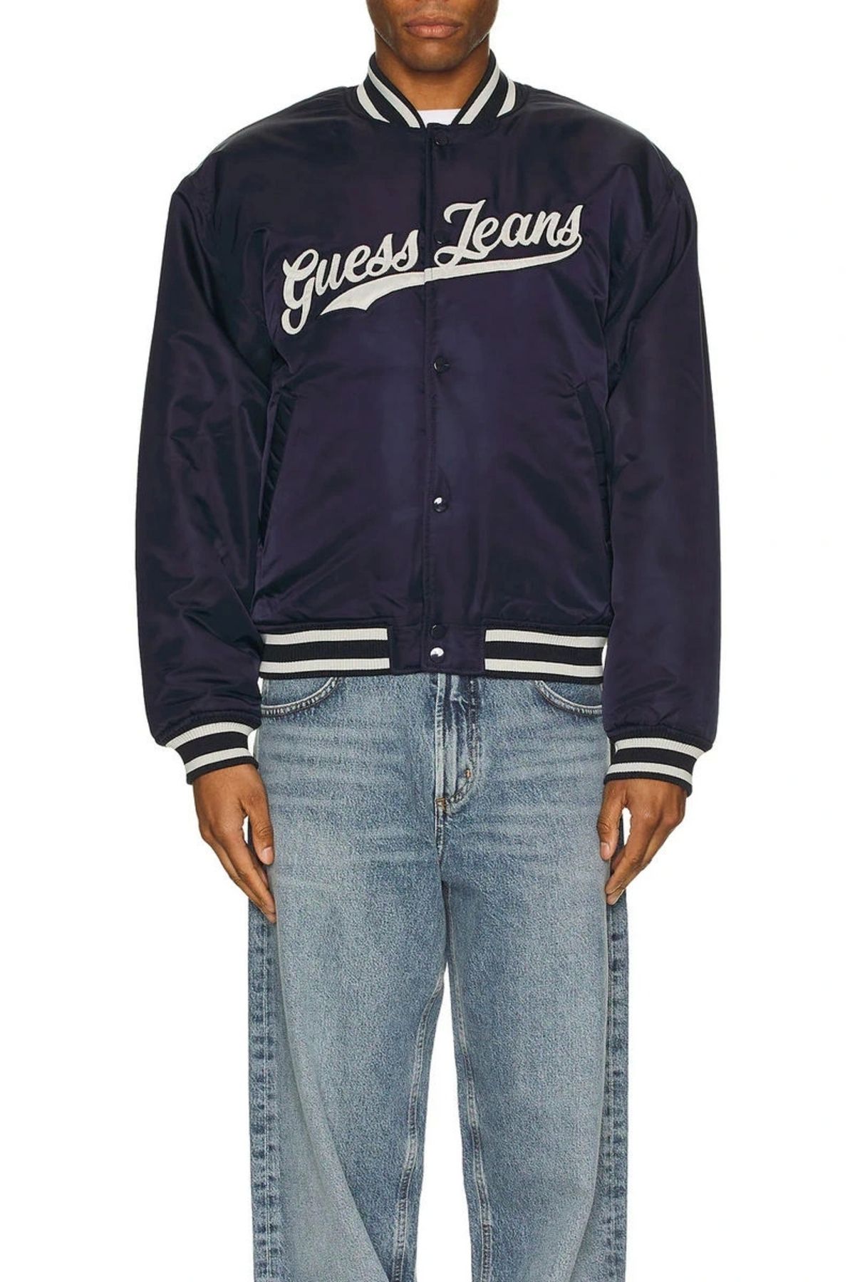 کاپشن کالج راه راه با چادر مردانه Guess Jeans