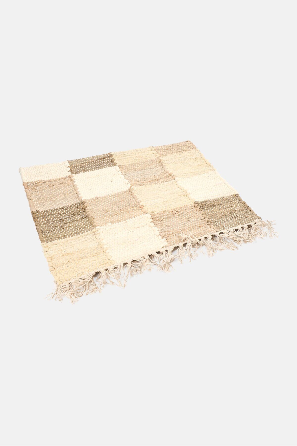 Muy Mucho-1 Pc Checkered Pattern Rug 50 x 80 cm, Beige 2