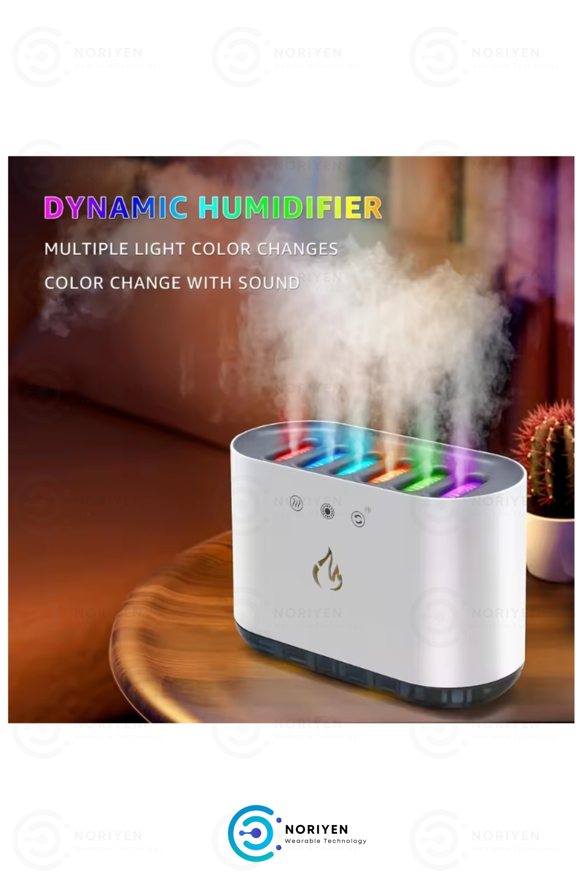 Sese Duyarlı Büyük 900 ML Ultrasonik Hava Nemlendirici 6 RGB Gece Işığı Buhar Makinesi Aroma Difüzör
