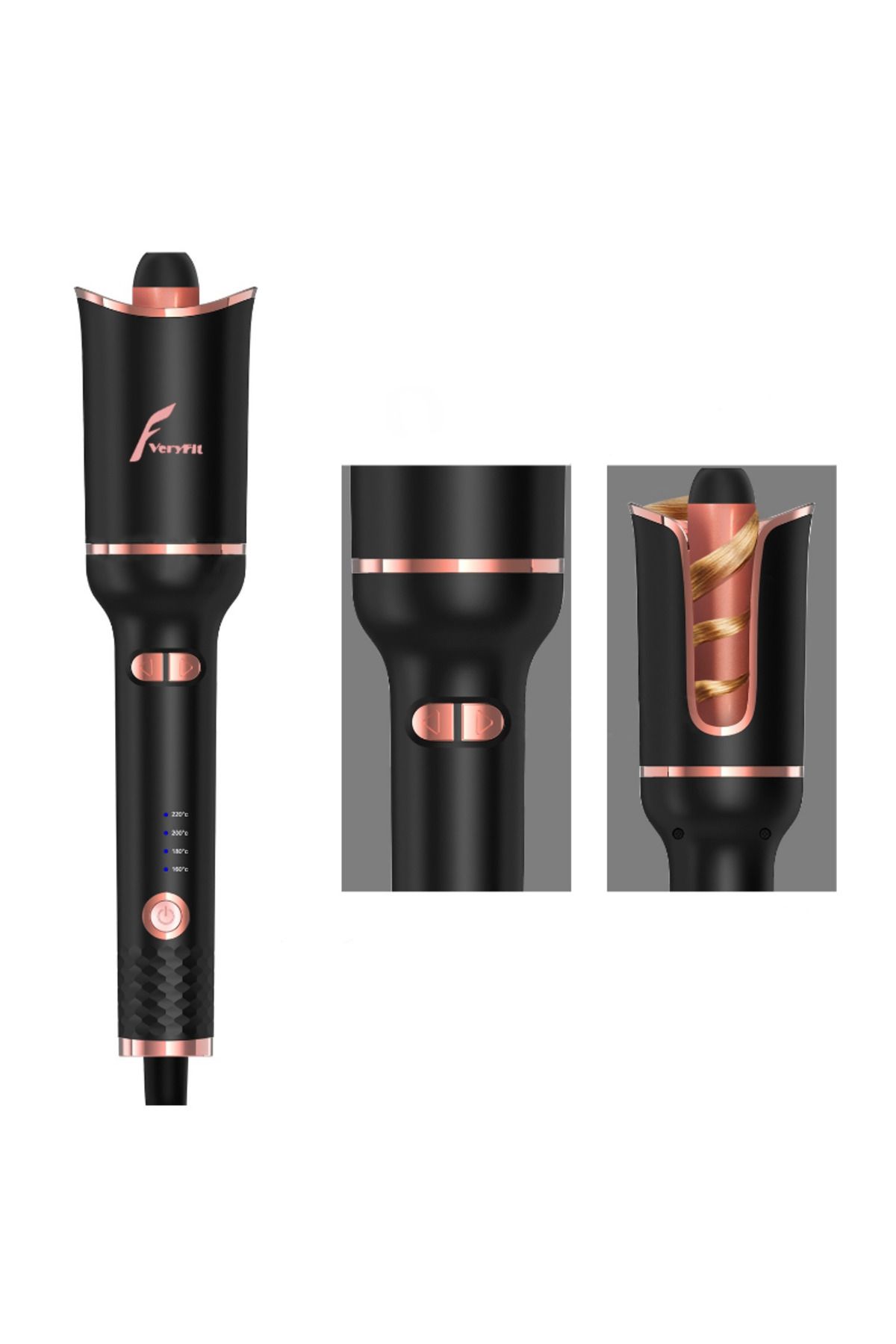 VERYFİT-220 Degree Fast Heating Automatic Rotatable Curling Iron 4