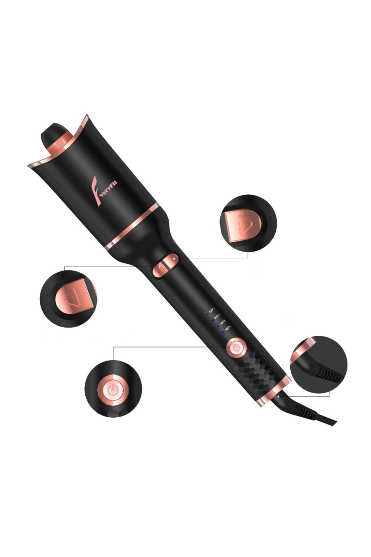VERYFİT-220 Degree Fast Heating Automatic Rotatable Curling Iron 2