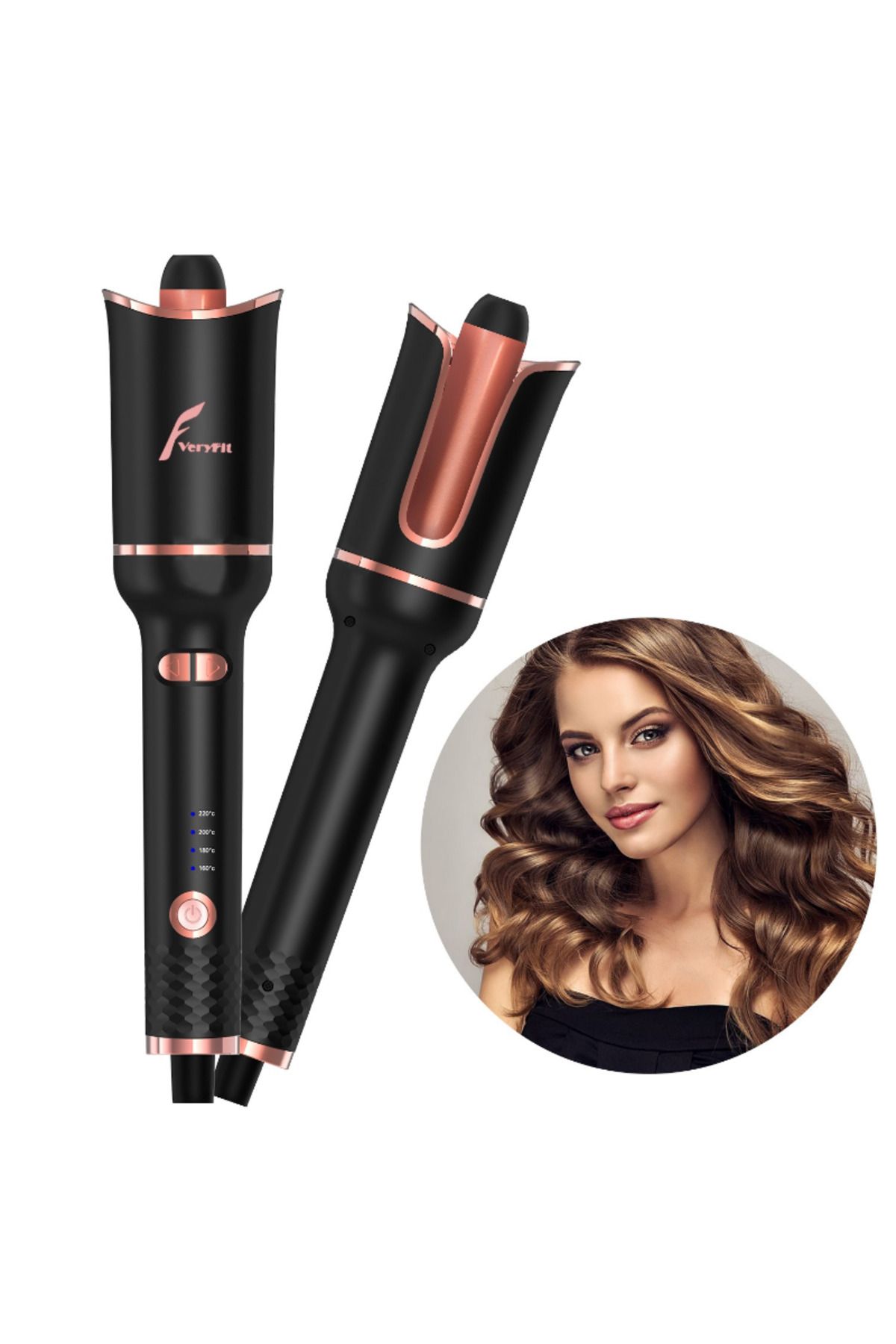 VERYFİT-220 Degree Fast Heating Automatic Rotatable Curling Iron 6