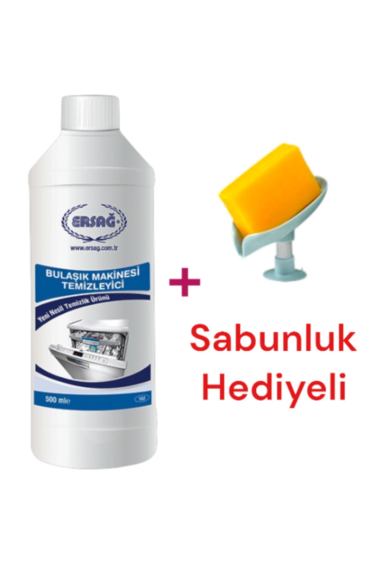 Ersağ Bulaşık Makinesi Temizleyicisi 500 ML Sabunluk Hediye'li )