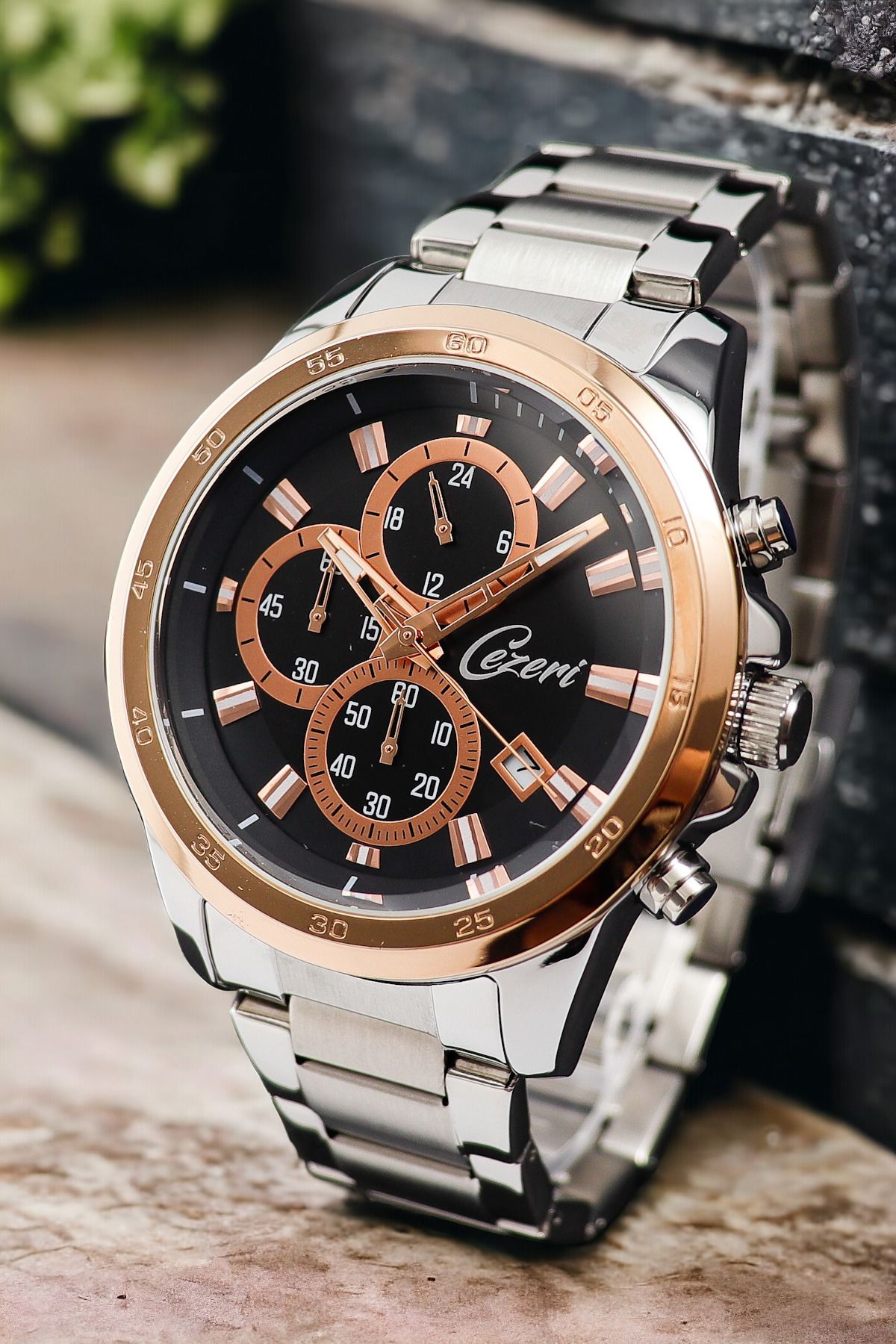 Cezeri-Men's Wristwatch - Copper Black and White, Function, with Calendar and Chronometer 3
