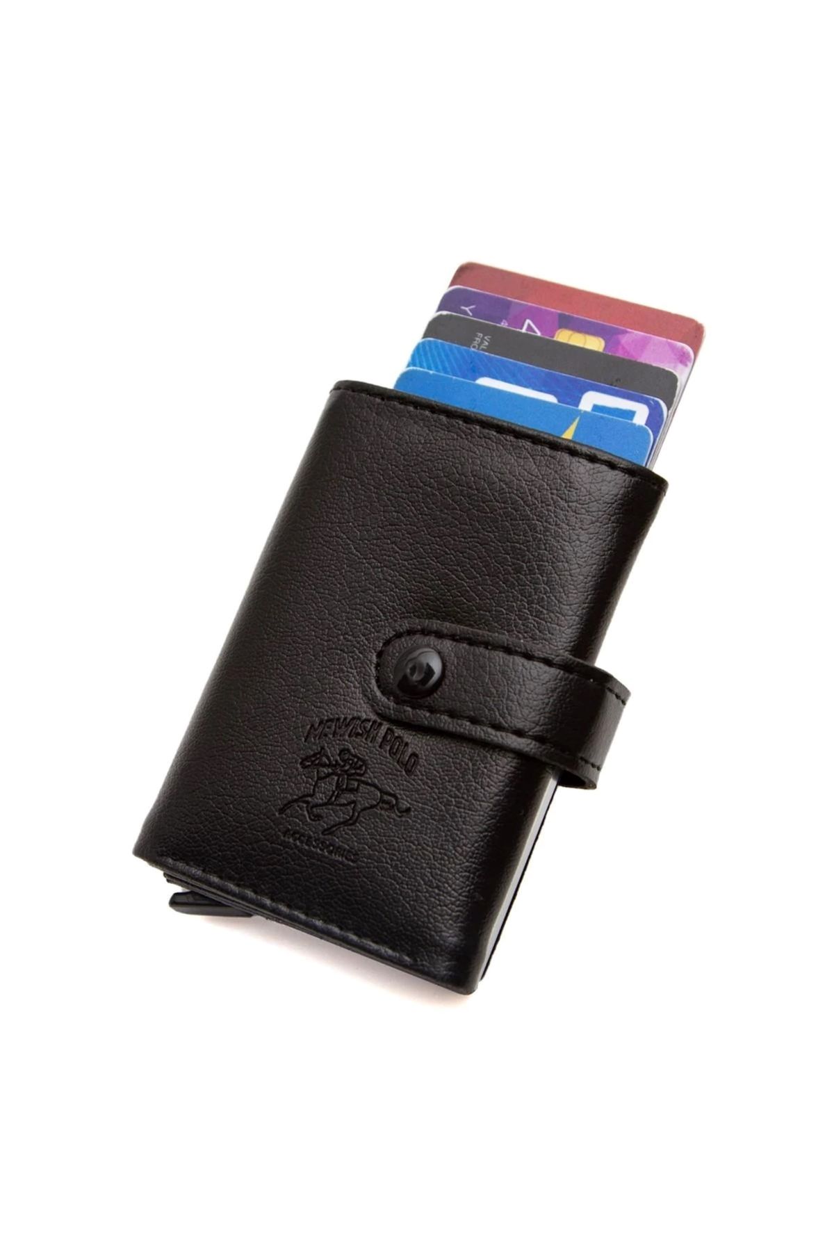 Newish Polo-Faux Leather Accordion Card Holder Wallet - Rfid Featured and Placket Mechanism 2