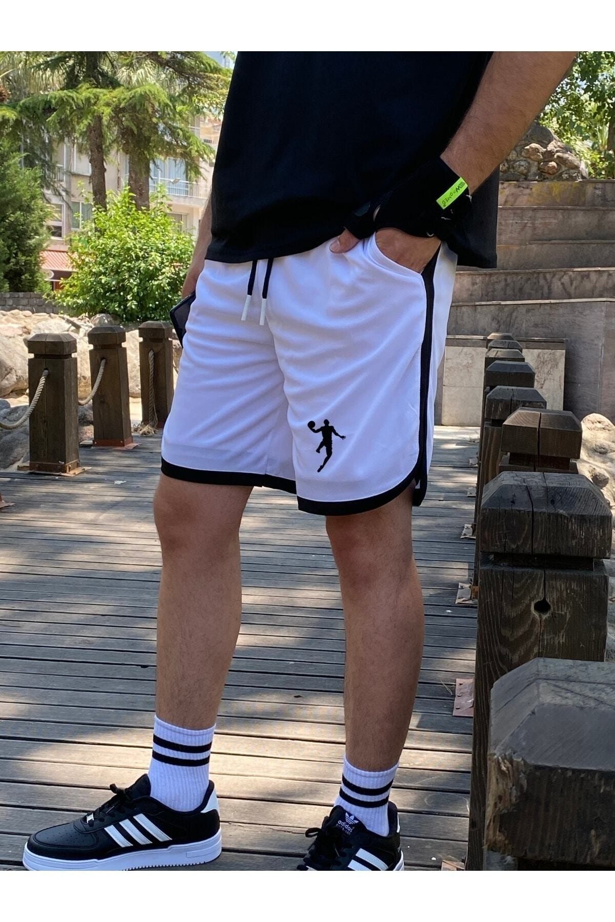 شورت الجري المخطط للياقة البدنية للرجال - تأثير كر...