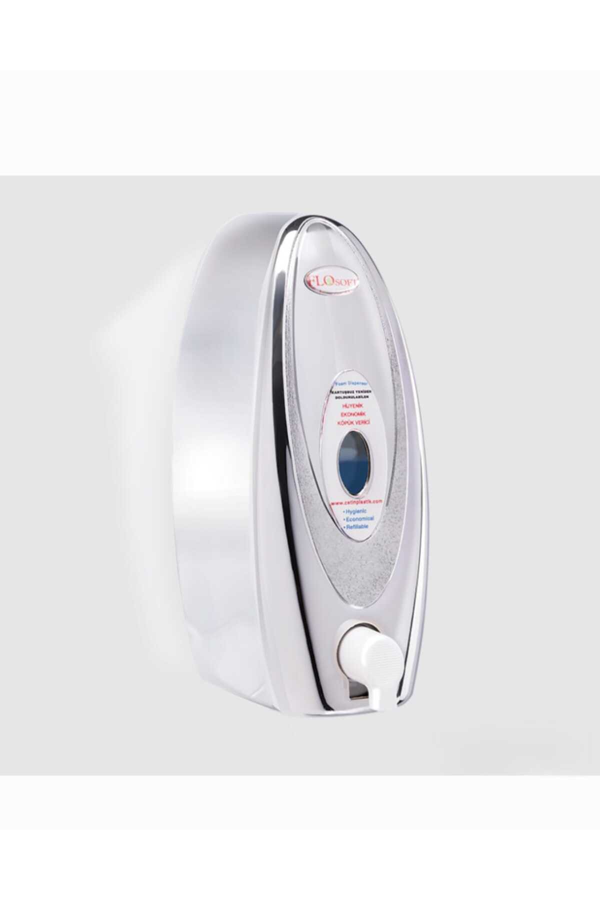 ASPARTAM-Flosoft Chrome Plated Foam Transmitter Push Soap Dispenser 500 ml 1