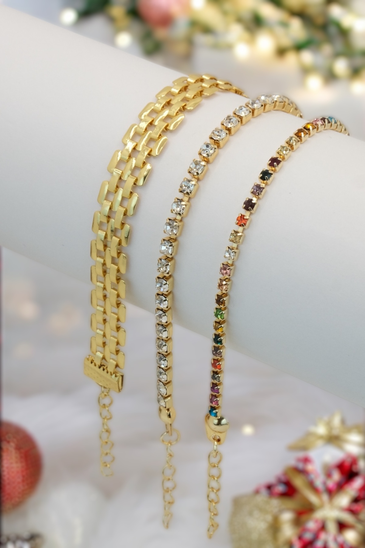 3-Piece Women's Gold Color Bracelet Set for Every Wrist