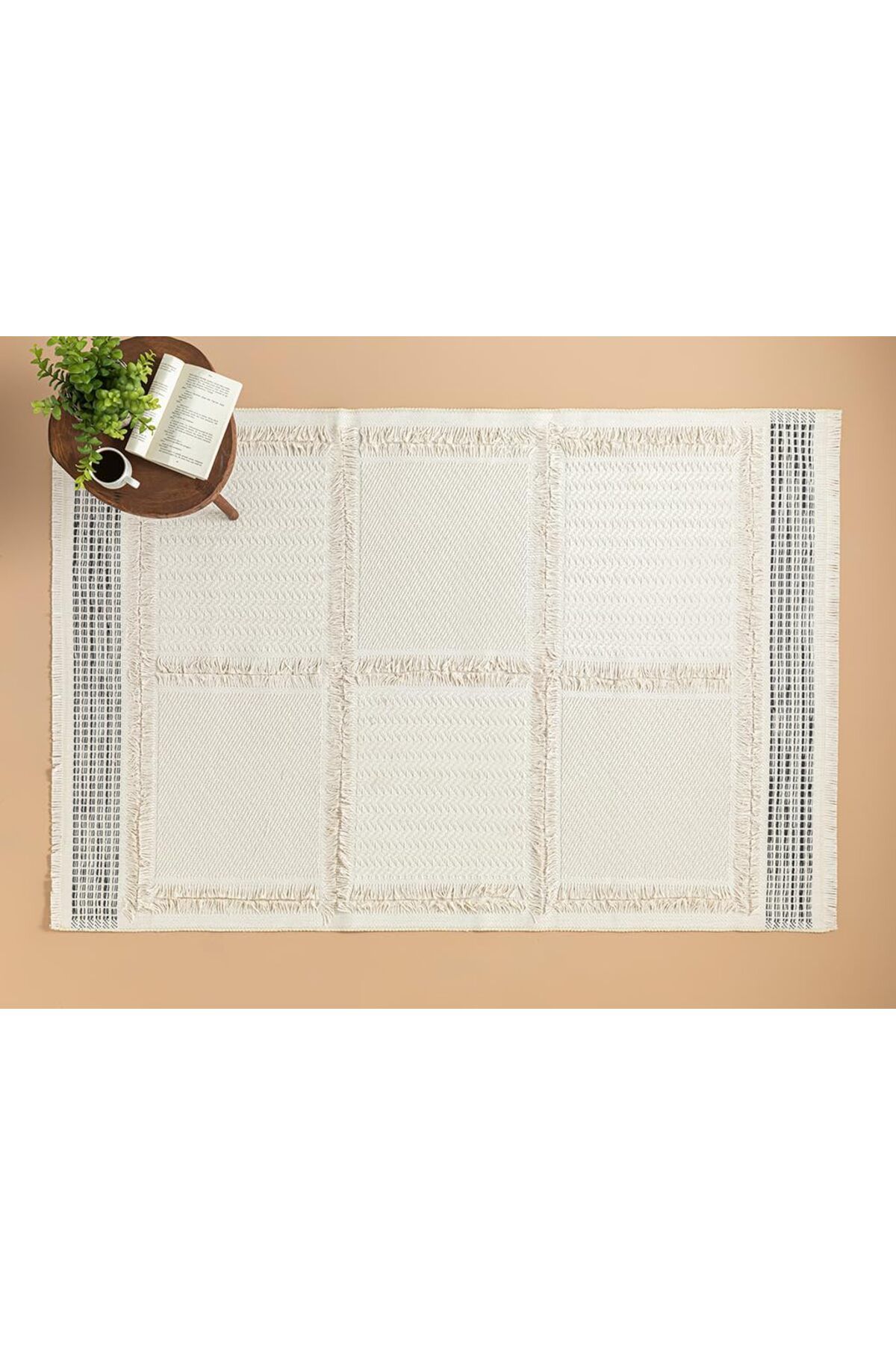 STOREMAX Home Helena Saçaklı KILIM 120x180 cm Krem