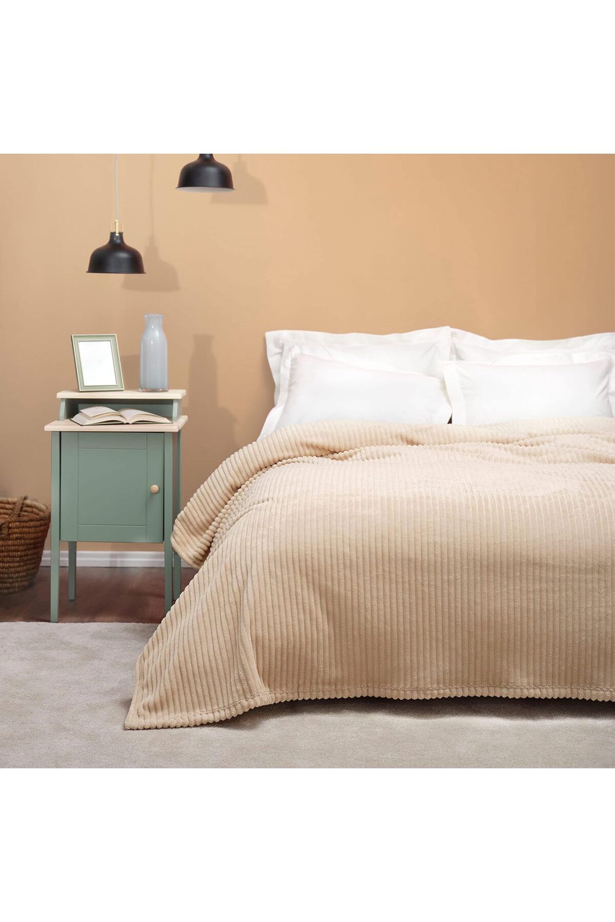 STOREMAX nffashopm Home Joena Bej Tek Kişilik Battaniye storestarx 1051353