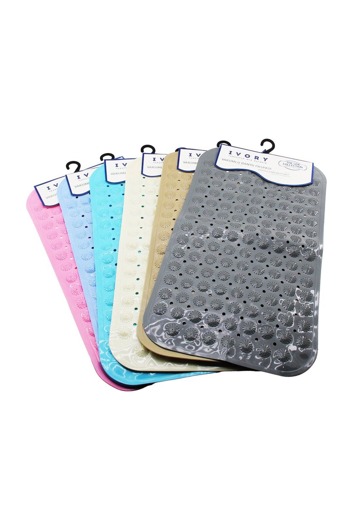 ÇAĞUR Çağur NOKTALI - PARLAK RENKLİ - 140 VAKUMLU  KAYDIRMAZ BANYO KÜVET PASPASI  37X68CM Desingstore