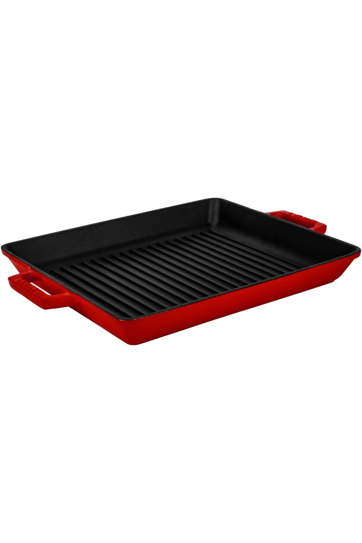 STOREMAX htpshopmx Döküm Dikdörtgen Izgara Tavası Döküm Demir Yekpare Çift Kulplu Ölçü 26x32cm. Kı